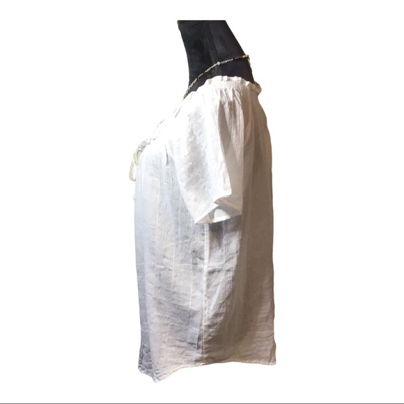 NWT Love Stitch Ivory Sheer Embroidery Top Sz Medium - Picture 3 of 8